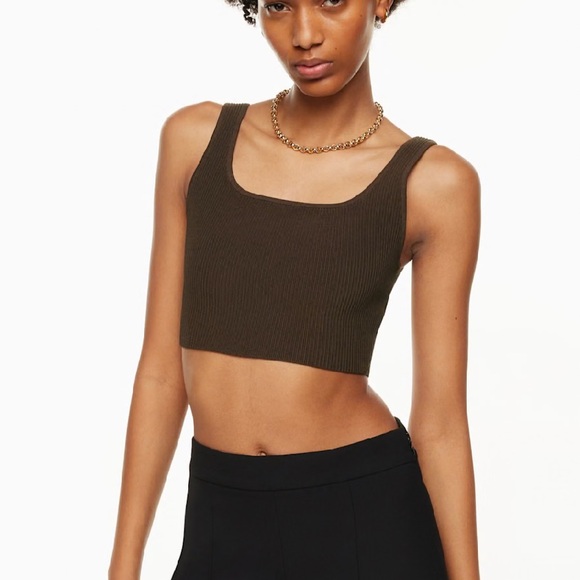 Babaton Sculpt Knit Squareneck Cropped Tank - Picture 1 of 4